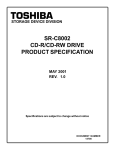 Toshiba SR-C8002 CD Player User Manual