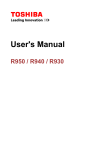 Toshiba r500 Personal Computer User Manual