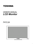 Toshiba P47LSA Flat Panel Television User Manual