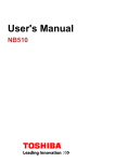 Toshiba NB510 Laptop User Manual