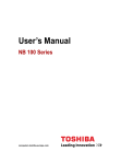 Toshiba NB 100 Laptop User Manual