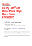 Toshiba BDX5500KC Blu-ray Player User Manual