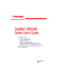 Toshiba A85 Satellite TV System User Manual