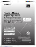 Toshiba 62HM15A Projection Television User Manual