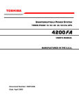 Toshiba 4200FA Power Supply User Manual