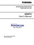 Toshiba 4200FA Power Supply User Manual