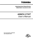 Toshiba 4200FA CT/XT Power Supply User Manual