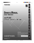 Toshiba 34HFX85 CRT Television User Manual