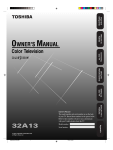 Toshiba 32A13 CRT Television User Manual