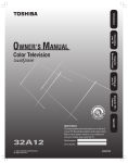 Toshiba 32A12 CRT Television User Manual