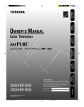 Toshiba 26HF85, 30HF85 CRT Television User Manual