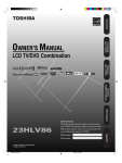 Toshiba 23HLV86 TV DVD Combo User Manual