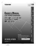 Toshiba 23HLV85 TV DVD Combo User Manual