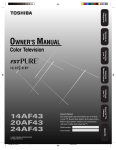 Toshiba 20AF43 CRT Television User Manual