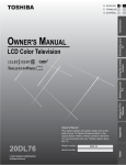 Toshiba 19SLV411U Flat Panel Television User Manual
