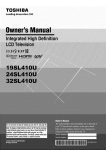 Toshiba 19SL410U Flat Panel Television User Manual