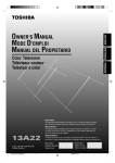 Toshiba 13A22 CRT Television User Manual