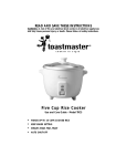 Toastmaster TRC5 Rice Cooker User Manual