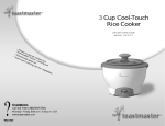 Toastmaster TRC3TCT Rice Cooker User Manual