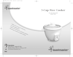 Toastmaster TRC3 Rice Cooker User Manual