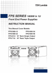 TOA Electronics FPS1000-12 Power Supply User Manual