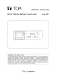 TOA Electronics AM-821 Microcassette Recorder User Manual