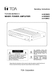 TOA Electronics A-903MK2 Stereo Amplifier User Manual