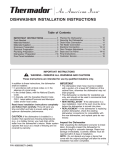 Thermador 9000039271 Dishwasher User Manual
