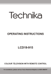 Technika LCD19-915 Flat Panel Television User Manual