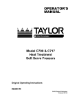 Taylor C709 Frozen Dessert Maker User Manual