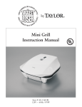 Taylor AG-1360-BL Electric Grill User Manual
