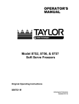 Taylor 8752 Frozen Dessert Maker User Manual