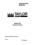 Taylor 632 Freezer User Manual