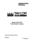 Taylor 358 Frozen Dessert Maker User Manual