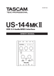 Tascam US-144MKII Music Mixer User Manual