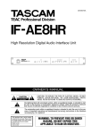 Tascam IF-AE8HR Music Mixer User Manual