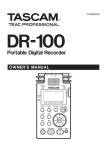 Tascam DR-100 Recording Equipment User Manual