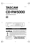 Tascam CD-RW5000 CD Player User Manual