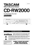 Tascam CD-RW2000 Speaker System User Manual