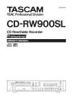 Tascam CD Rewritable Recorder Recording Equipment User Manual