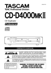 Tascam CD-D4000 MKII CD Player User Manual