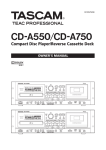 Tascam CD-A550 CD Player User Manual