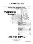 Tappan 318200409 Range User Manual