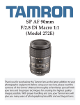 Tamron 272E Camera Lens User Manual