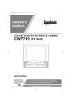 Symphonic CWF719 TV VCR Combo User Manual