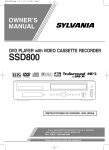 Sylvania SSD800 DVD VCR Combo User Manual