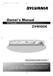 Sylvania DVR90DE DVD Recorder User Manual