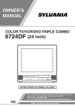 Sylvania 6720FDD TV VCR Combo User Manual