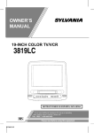 Sylvania 3819LC TV VCR Combo User Manual