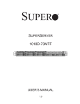 SUPER MICRO Computer 1018D-73MTF Computer Accessories User Manual